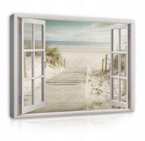 Obraz Na Ścianę PLAŻA MORZE Okno Do Salonu 100x70