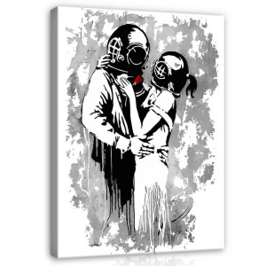 Obraz sztuka BANKSY na płótnie ABSTRKCJA 3D100x70