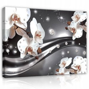 Obraz na płótnie ścianę DIAMENTY KWIATY 3D 120x80