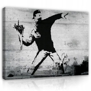 Obraz na płótnie ścianę salon BANKSY DUŻY 120x80