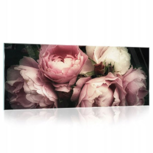 Obraz na szkle szklany Dekoracyjny KWIATY róża PEONIE 125x50