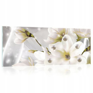 Obraz na szkle szklany MAGNOLIE diamenty 125x50