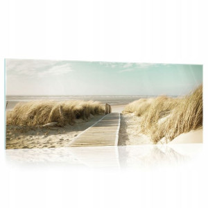 Obraz na szkle szklany PLAŻA morze pomost 125x50