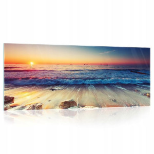 Obraz na szkle szklany PLAŻA zachód słońca 125x50