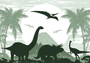 Fototapeta dla dzieci DINOZAURY TAPETA 3D 368x254