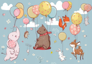 Fototapeta dla dzieci SKANDYNAWSKIE Balony 368x254