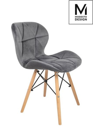 MODESTO krzesło KLIPP VELVET ciemny szary