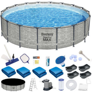 Bestway basen stelażowy 549x122 16w1 kamień 5618Y