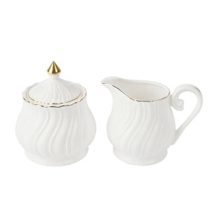Cukiernica i mlecznik porcelanowy Sonata komplet