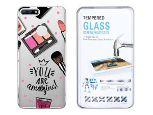 Huawei Y6 Prime 2018 Etui Fashion Nadruk +szkło 9h