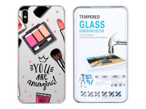Iphone Xs Etui Fashion Nadruk Kreatui + Szkło 9h