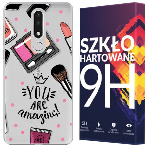 Etui Do Nokia 3.1 Plus Fashion Nadruk Case + Szkło