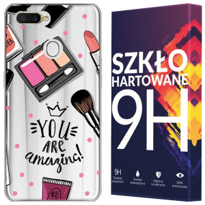 Etui Do Oppo Ax7 Fashion Nadruk Pokrowiec + Szkło