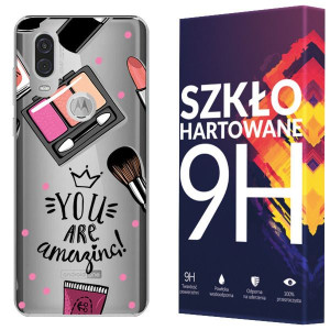 Etui Do Motorola One Vision Fashion Nadruk + Szkło