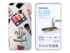 Htc U Play Etui Fashion Nadruk Kreatui + Szkło 9h