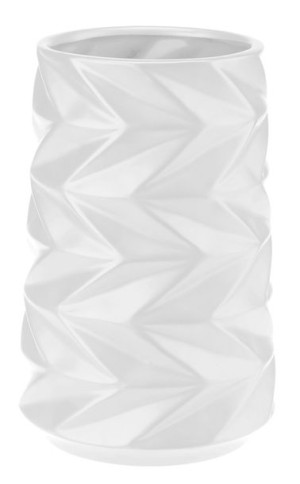 Osłonka doniczka ceramiczna 12x9 cm SOPHIA wazon biały geometryczny wzór