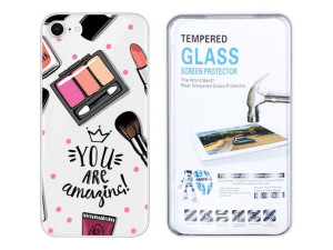 Iphone 8 Etui Fashion Nadruk Kreatui + Szkło 9h