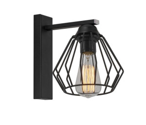 Kinkiet Deo Lampa Ścienna Druciany Czarny