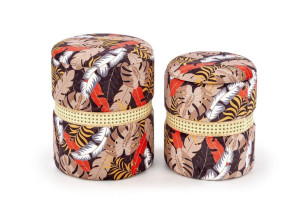 KENIA zestaw 2 puf, wielobarwne pufy boho