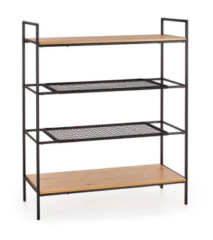 Regał REG21 dąb/czarny regał loft metal drewno