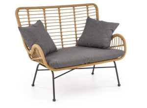 Sofa IKARO XL rattanowa/szara rattan ławka do ogrodu na taras