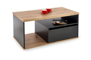 Ława PANTERA 110x60 dąb/czarna stolik kawowy