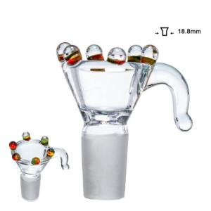 Cybuch do bonga Crystal Rasta szlif 18.8 mm z uchwytem
