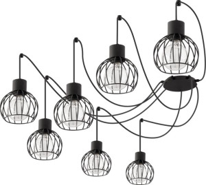 Lampa wisząca Luto koło 7 czarna mat 31153 - Sigma
