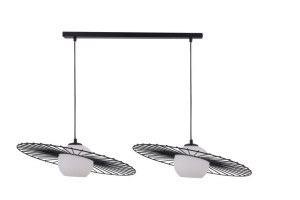 Lampa wisząca druciana Sol 2 punktowa szkalne kule czarna 32040 - Sigma