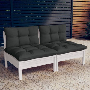 Lumarko 2-osobowa sofa ogrodowa z antracytowymi poduszkami, sosnowa!