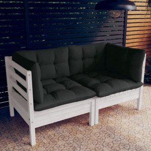 Lumarko 2-osobowa sofa ogrodowa z antracytowymi poduszkami, sosnowa!