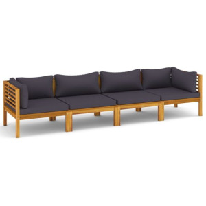 4-osobowa sofa ogrodowa z poduszkami, lite drewno
