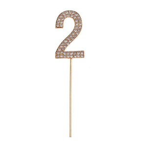 Topper Na Tort Liczba 2 Srebrna 10 Cm Urodziny