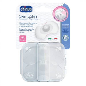 CHICCO 70473 osłonki silikonowe na brodawki sutki m/l