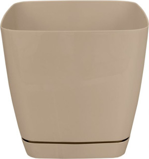 Doniczka z podstawką TOSCANA śr. 17cm - LATTE