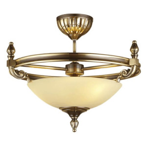 Zdobiona lampa sufitowa CORDOBA plafon patyna matowa do jadalni