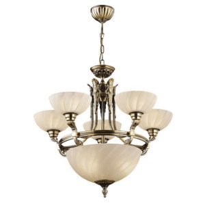 Wisząca lampa sypialniana CORDOBA zdobiony żyrandol ampla patyna matowa
