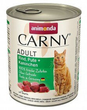 ANIMONDA Cat Carny Adult smak: wołowina, indyk, królik 800g