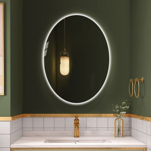 Lustro owalne podświetlane LED elipsa  90x60 loftowe