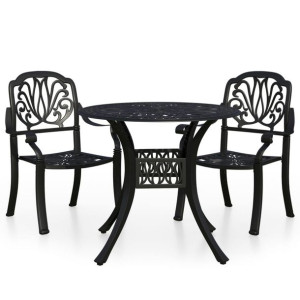 3-cz. zestaw mebli bistro ze stopu aluminium, czar