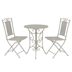 3-cz. zestaw mebli bistro, stal, szary