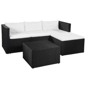 3-cz. zestaw wypoczynkowy do ogrodu, rattan PE, cz