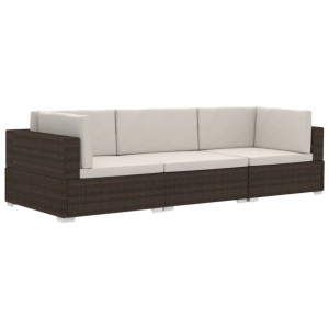 3-częściowa sofa do ogrodu, z poduszkami, poliratt