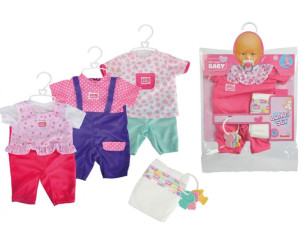 Ubranko z akcesoriami dla lalki New Born Baby 43cm miętowe