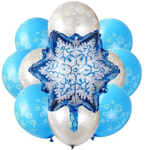 Balon Zestaw 13 Sztuk Niebieskie Urodziny