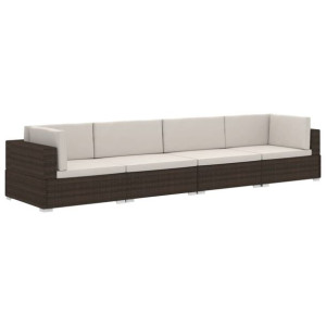 4-częściowa sofa do ogrodu, z poduszkami, poliratt