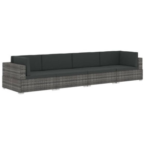 4-częściowa sofa do ogrodu, z poduszkami, poliratt