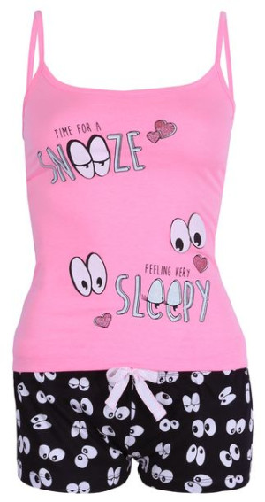 Czarno-różowa piżama w oczy PRIMARK