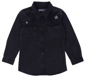 Czarna, jeansowa koszula DENIM CO
