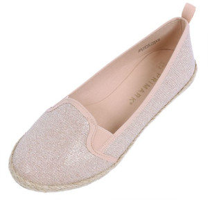 Złote, brokatowe espadryle